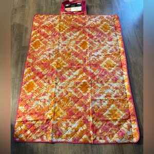 Outdoor Travel Blanket, 50” X 70”, Waterproof, Pink Shibori